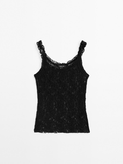 Massimo Dutti Топ на бретелях, черный