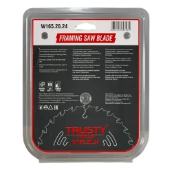 Пильный диск по дереву 165Х20 мм Z24 Trusty-Tools Framing для циркулярной пилы тефлоновое покрытие