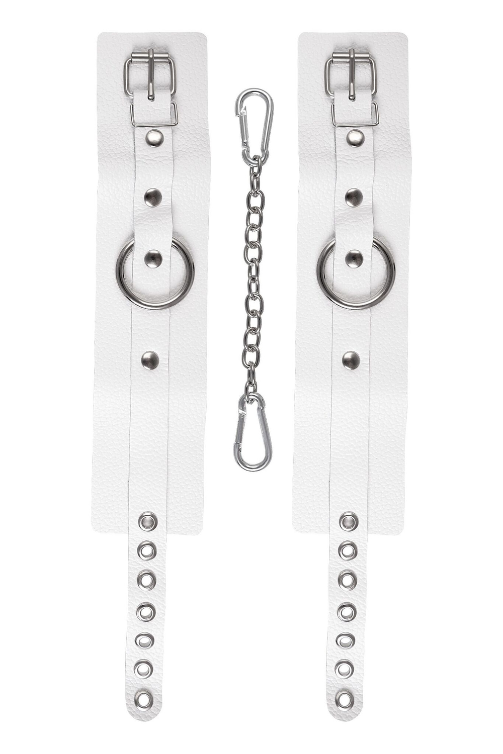 Белые мягкие кожаные оковы с люверсами