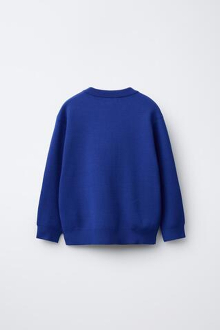 ZARA ОДНОТОННЫЙ СВИТЕР, ЦВЕТ НОЧНОГО НЕБА