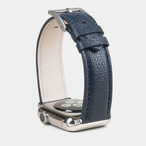 Ремешок для Apple Watch 44/45/46 mm из кожи сафьяно, синего цвета