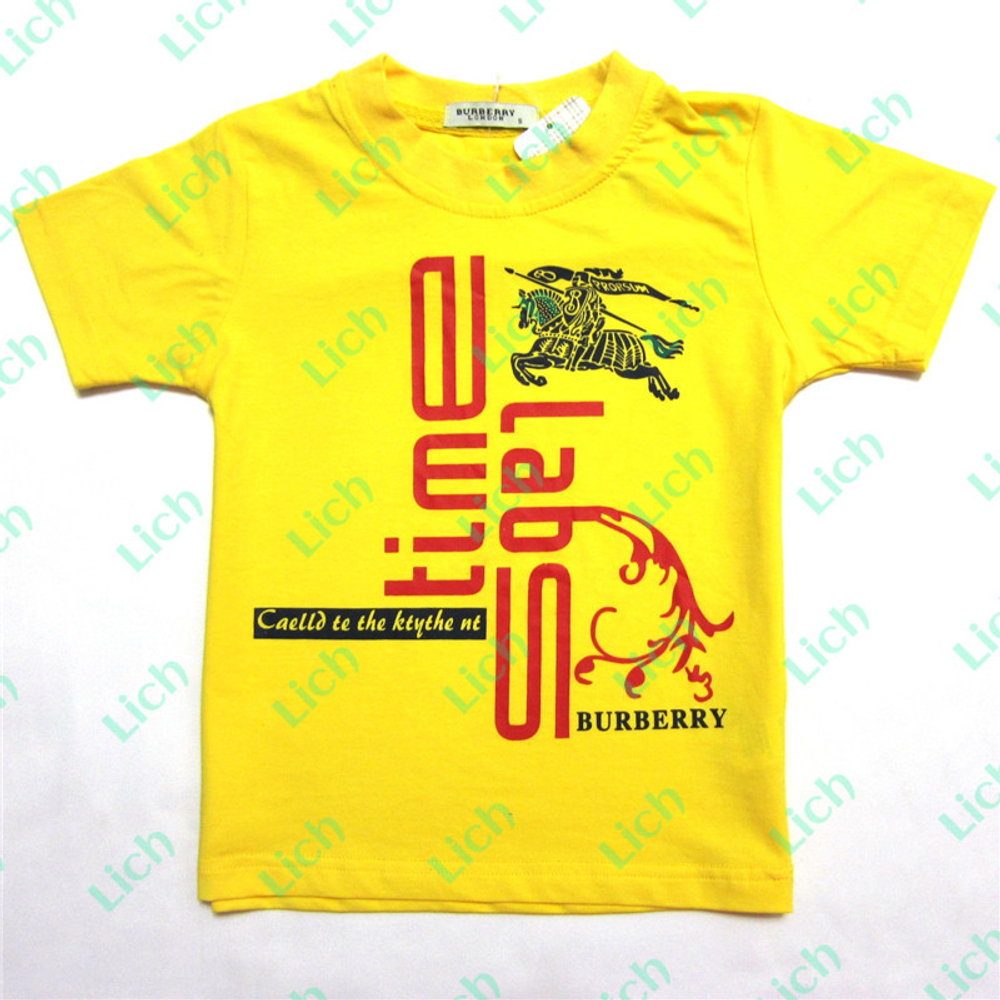 Футболка детская однотонная с логотипом и надписями