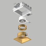 G214503GMOD Светильник DOMINO QUAD под LED модуль/лампу МR16 ЗОЛОТО (214510+214503+214003)