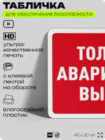 Табличка для обеспечения безопасности "Только аварийный выход", для офиса, по охране труда для предприятия, организаций, 40х30 см, Silver Plane x Айдентика Технолоджи