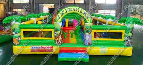 Коммерческий надувной батут "Джунгли малый со скалодромом" 10*7*2,8 м