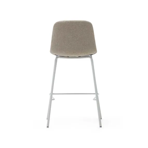 Полубарный стул Zunilda, бежевый с белыми ножками