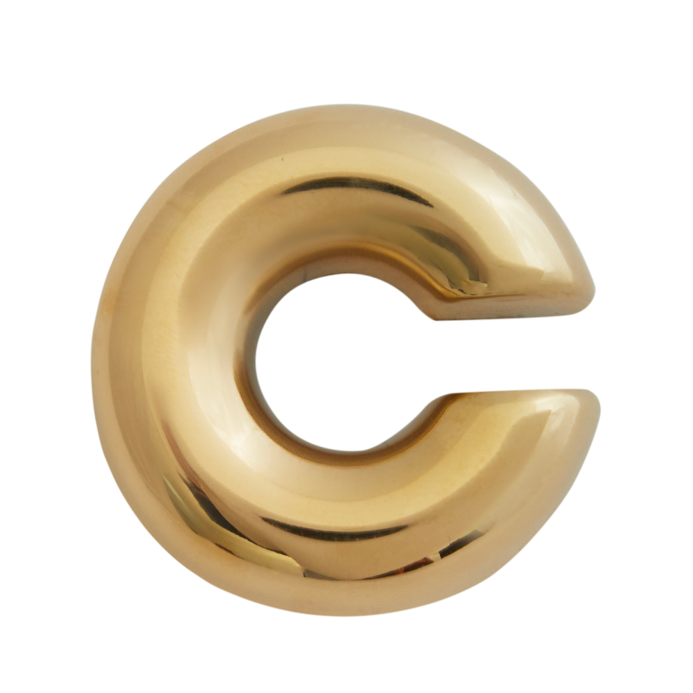 Кафф массивный полукруг, золото