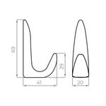 Крючок настенный MB-LM/K-002 BL черный