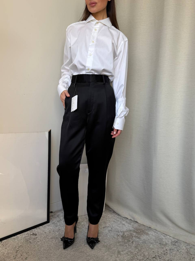Новые атласные брюки Saint Laurent, S