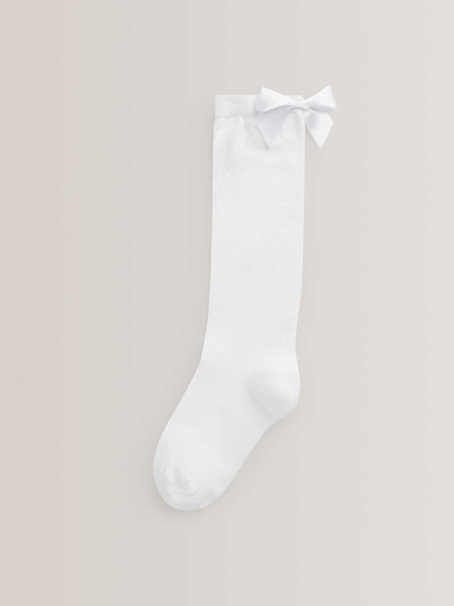 Гольфы хлопковые с бантом для девочки Next C65-416, 2 шт., Белый
