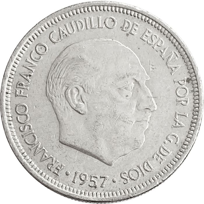 5 песет 1957 Испания VF-XF