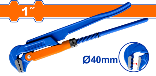 Ключ трубный рычажный 90° 40 мм (24) WADFOW WPW2101