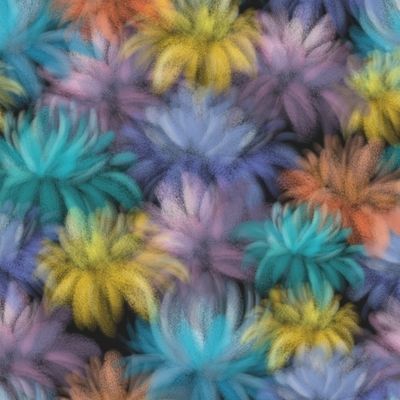 РАЗНОЦВЕТНЫЕ ПИОНЫ НА ЧЁРНОМ ФОНЕ