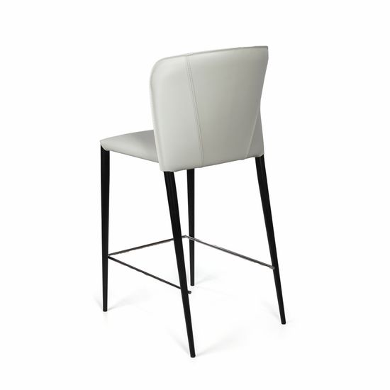 Стул полубарный Albert, кожа белый