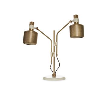 replica Bert Frank Riddle Table Lamp White & Brass