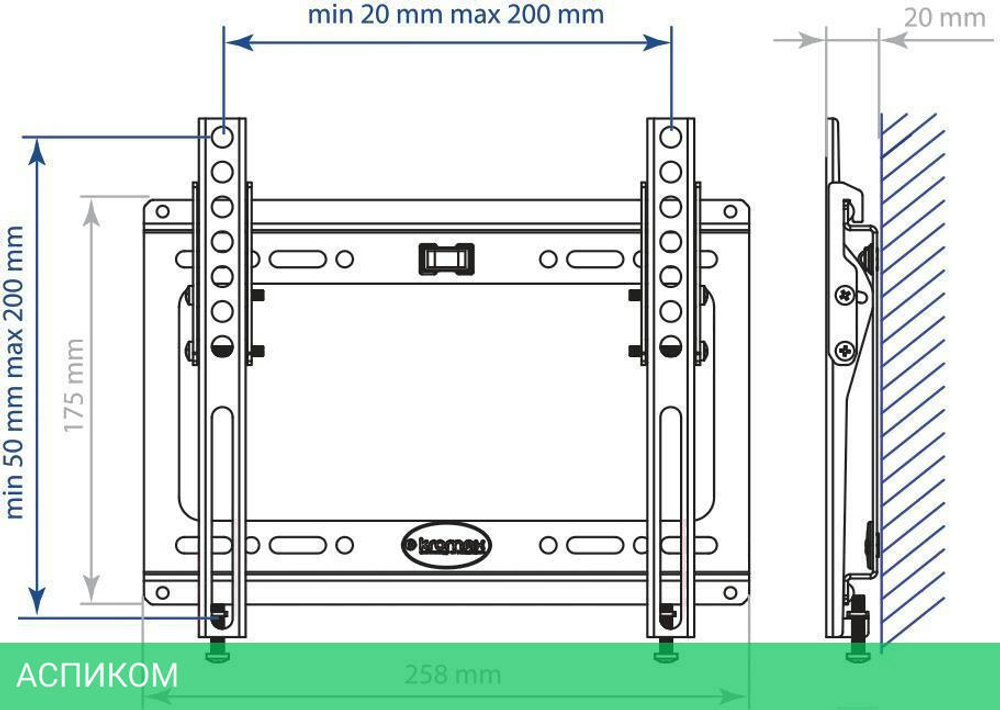 Кронштейн Kromax Ideal-6 черный (26006)