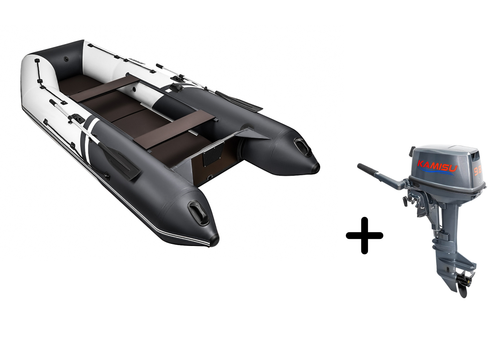 Броня-360 СК белый-черный + KAMISU T 9.8 BMS (комплект лодка + мотор)
