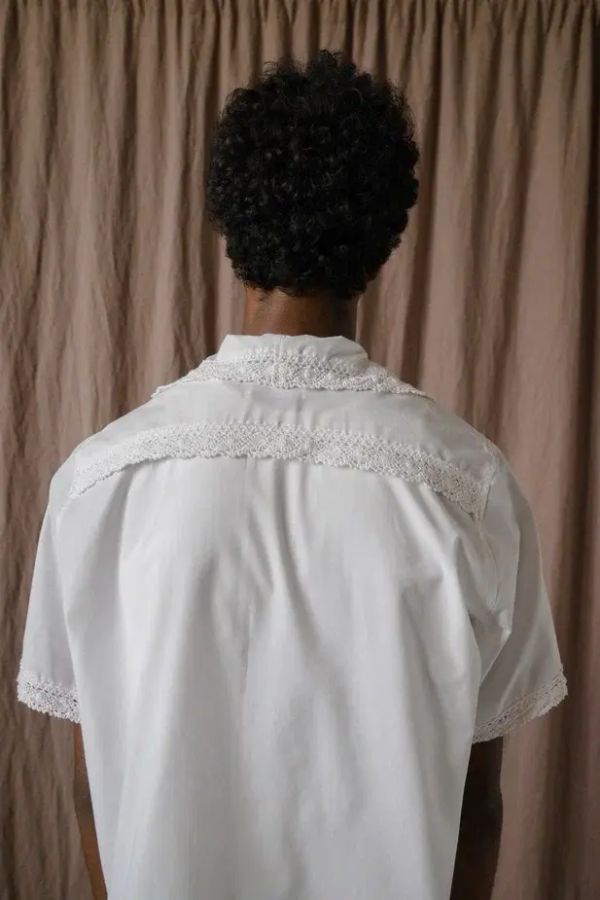 Рубашка с Симметричными Цветами белая - фото 3