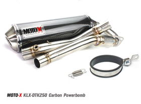 Carbon Exhaust System for Kawasaki KLX250 (2008-2020). Moto-X. Made in Thailand.