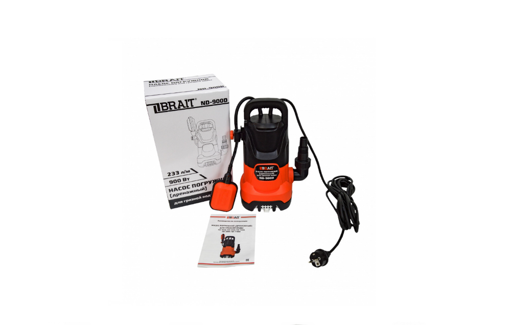 Насос дренажный фекальный погружной Brait ND-900D