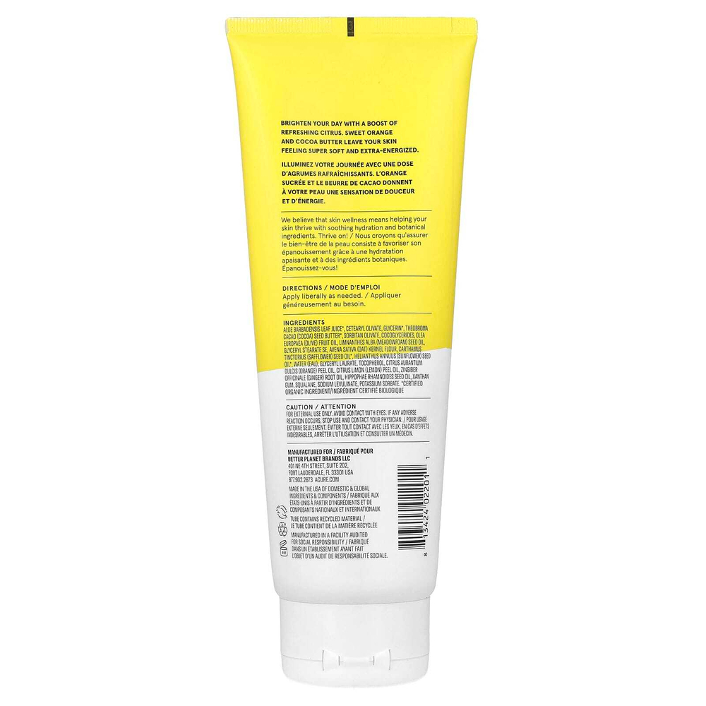 ACURE, осветляющий лосьон для тела, сладкий апельсин и какао-масло, 236 мл (8 жидк. унций)