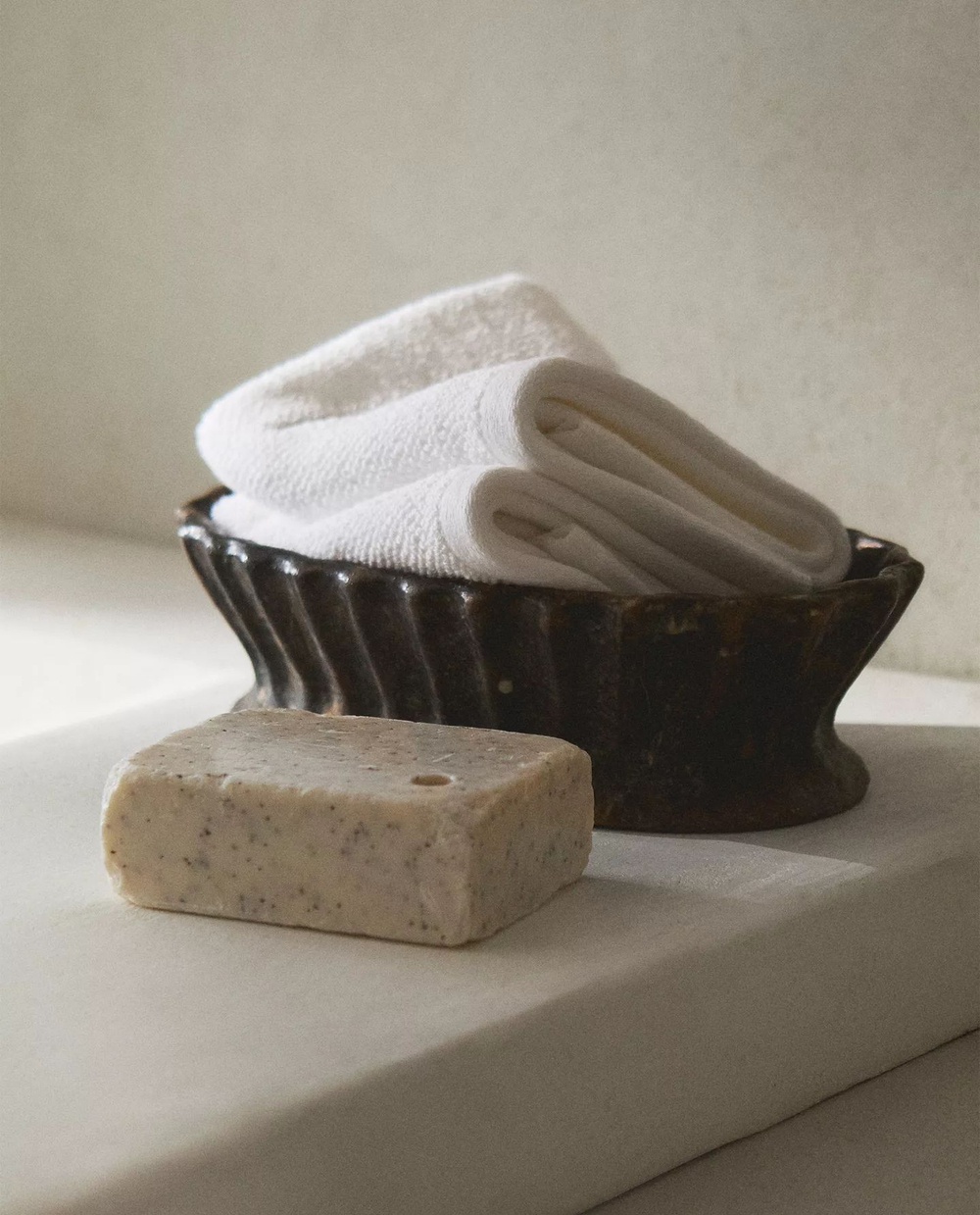 Zara Home - Набор хлопковых полотенец для рук с рисовой строчкой (комплект из 3 предметов)), белый, 30х30 см