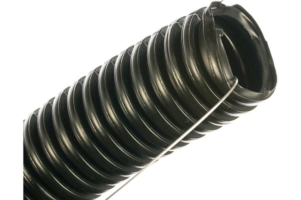 Труба гофрированная ПНД безгалогенная черная с/з d40 мм (15м/уп) Строитель