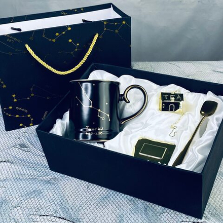 Lenardi 106-291 Кружка 360мл с ложкой и фильтром ТЕЛЕЦ в под.уп.(х12)Фарфор