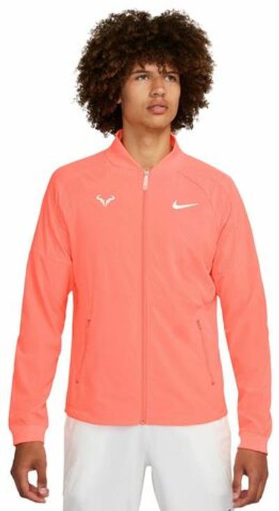Мужская теннисная кофта Nike Court Dri-Fit Rafa Jacket - bright mango/white