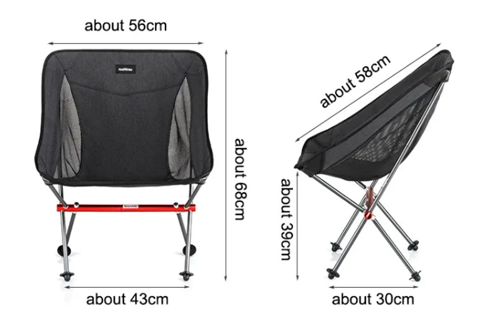 Кресло туристическое Naturehike YL05 складное, черное, до 150 кг