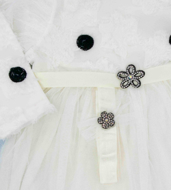 платье гипюр Горошек с ободком 4324