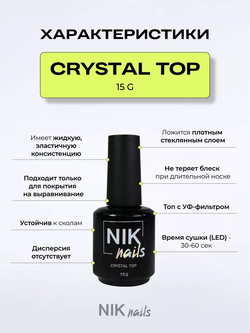Crystal Top NIK nails 15гр, без лс