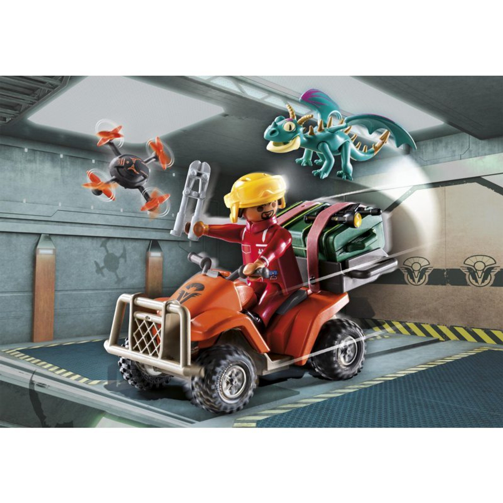 Playmobil -  Драконы. Девять Миров.  Quad ICARIS + дракончик + фигурка 71085