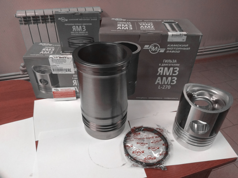 Гильза, поршень, уплотнительные и поршневые кольца КМЗ 236-1004005