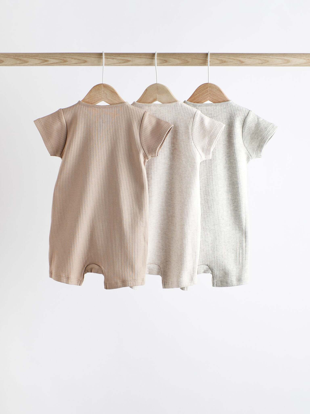 Боди с коротким рукавом для малышей Next Q53-627, 3 шт., Бежевый, Молочный