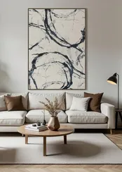 Постер Ambiance 100х140 см, бежевый, синий, коричневый