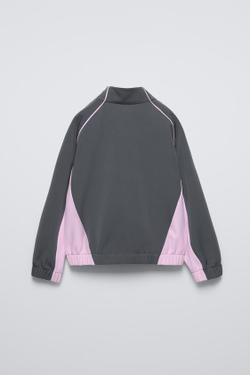 ZARA ТОЛСТОВКА С КОНТРАСТНЫМИ ДЕТАЛЯМИ, СЕРЫЙ