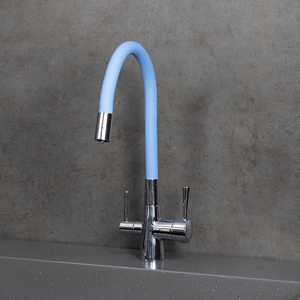 Смеситель Lemark Comfort LM3075C-SkyBlue для кухни с подключением к фильтру с питьевой водой