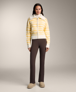 Oysho Вязаный жакет в полоску с жаккардовым узором, желтый