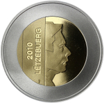 ЛЮКСЕМБУРГ, 2010, 5 ЕВРО [ARNICA MONTANA] [БИМЕТАЛЛ: СЕРЕБРО + NORDIC GOLD]