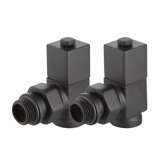 Набор ручной регулировки Royal Thermo Cube (2 шт.) 1/2" угловой, цвет чёрный (RTE 56.0009)