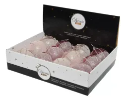 Набор пластиковых шаров Искры Любви 100 мм., розовый, 12 шт, Kaemingk (020979)