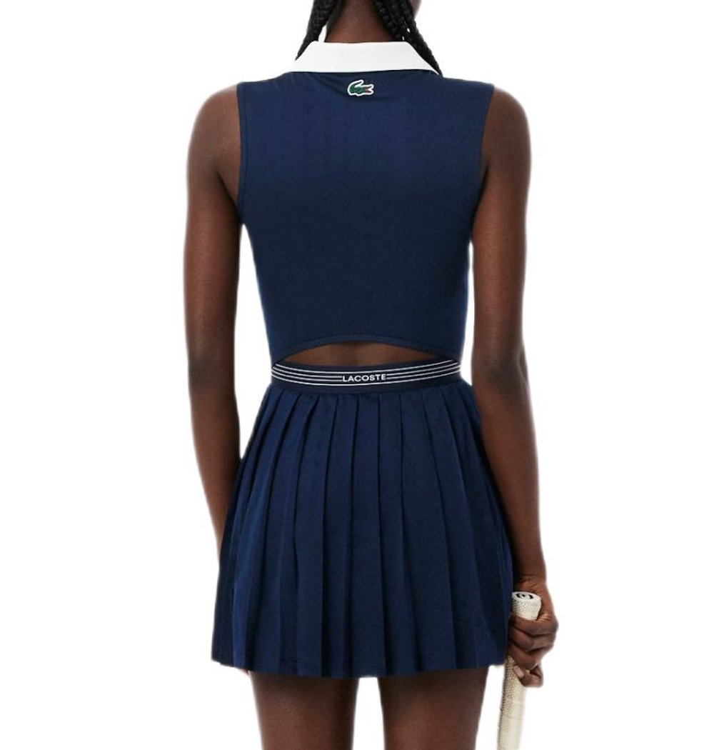 Теннисное платье Lacoste Ultra Dry Tennis Heritage with Liner - navy blue/navy blue