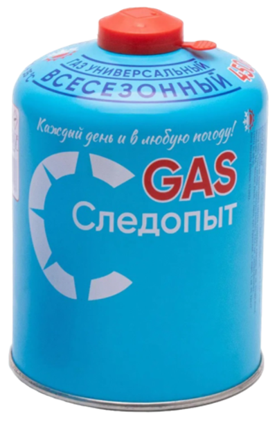 Газовый баллон СЛЕДОПЫТ 450 г, газ для горелки туристический (резьба)