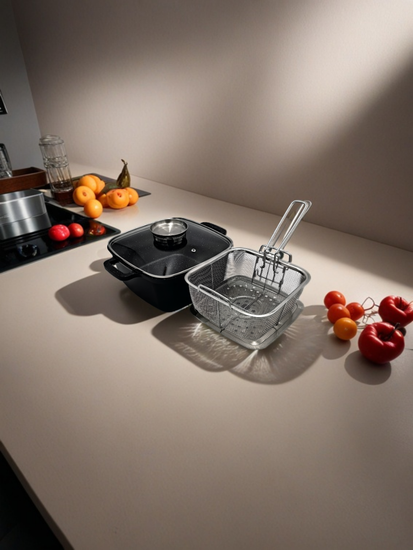 Кастрюля многофункциональная 3 в 1 Kamille KM 4218 с корзиной для фритюра