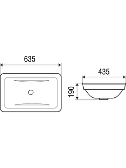 Раковина подвесная WeltWasser WW DEILBACH 6044 635х435х190
