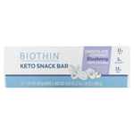 Dr. Mercola, Biothin, кетобатончик-снек, голубика в шоколаде и пекан, 12 батончиков по 40 г (1,41 унции)