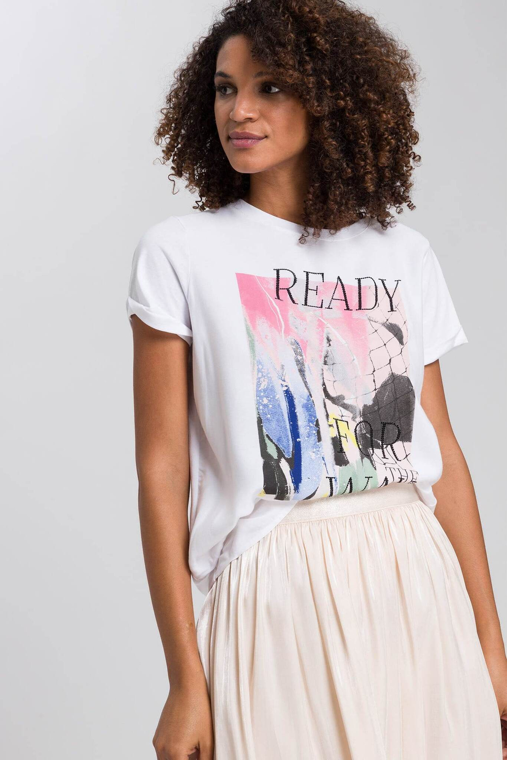 Футболка Marc Aurel 734498 белый паутинка розовым