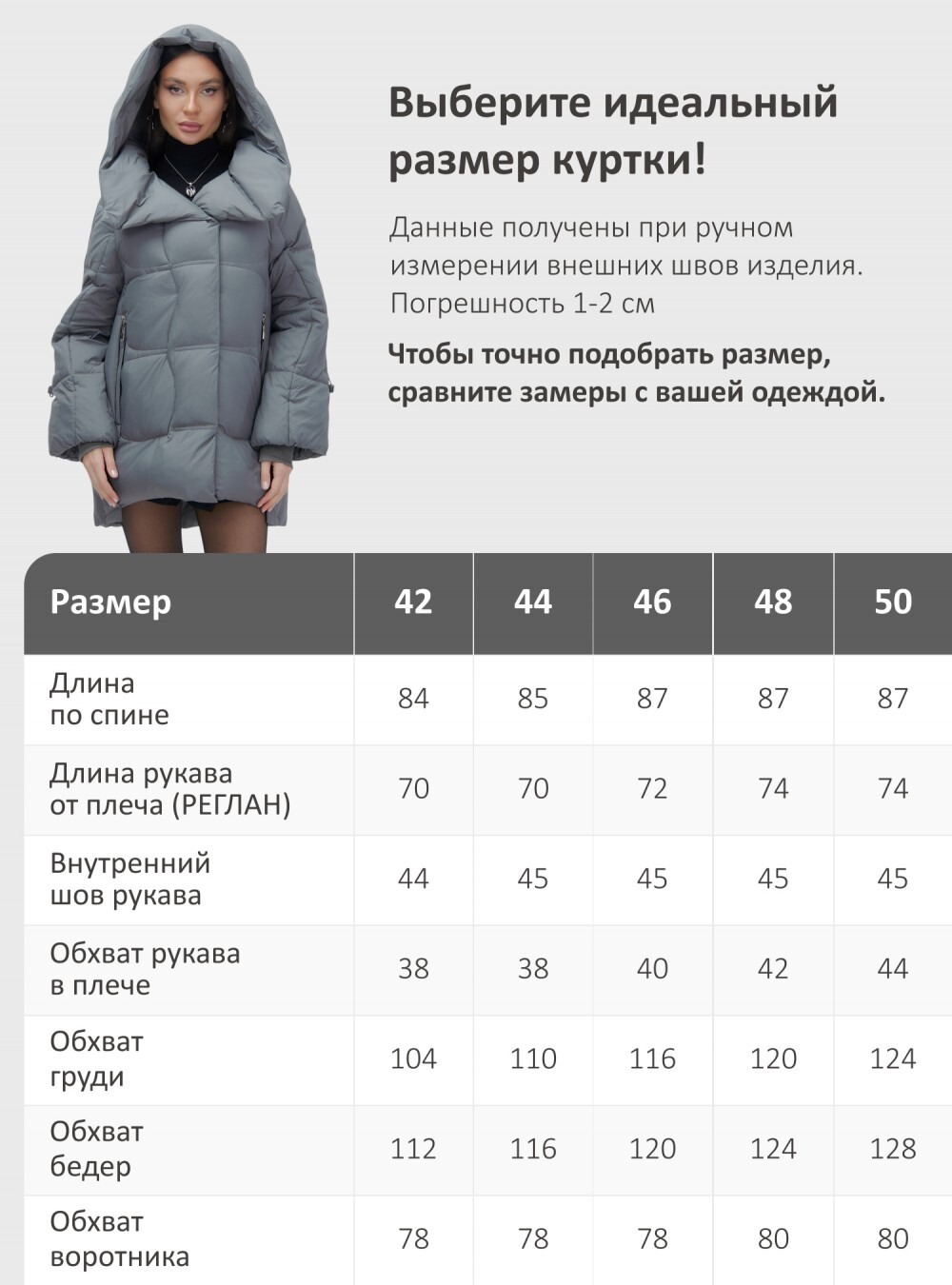 Куртка зимняя женская с большим капюшоном модная темно-серого цвета 7739TC