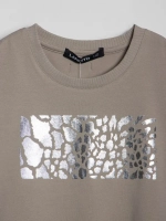 Футболка детская оверсайз укороченная с принтом